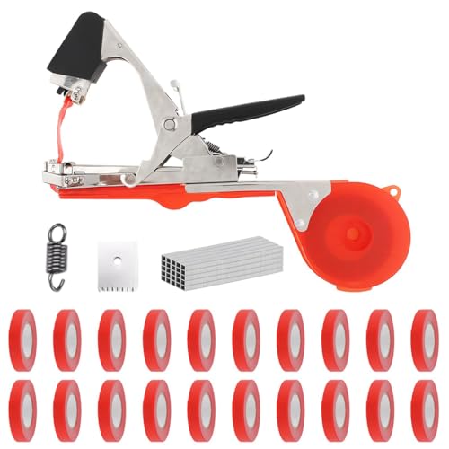HASTHIP SK5 Plant Tying Tape Machine - Plant Ties For Climbers - Gardening Horticultural Branch Tape Tying Machine - Gardening Branch Tying Machine - with 20 Rolls Cable Ties & 1 Box Staples HASTHIP SK5 Plant Tying Tape Machine - Plant Ties For Climbers - Gardening Horticultural Branch Tape Tying Machine - Gardening Branch Tying Machine - with 20 Rolls Cable Ties & 1 Box Staples